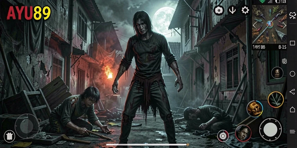 Screenshot AYU89 menampilkan atmosfer horror yang mencekam dan gameplay menegangkan.