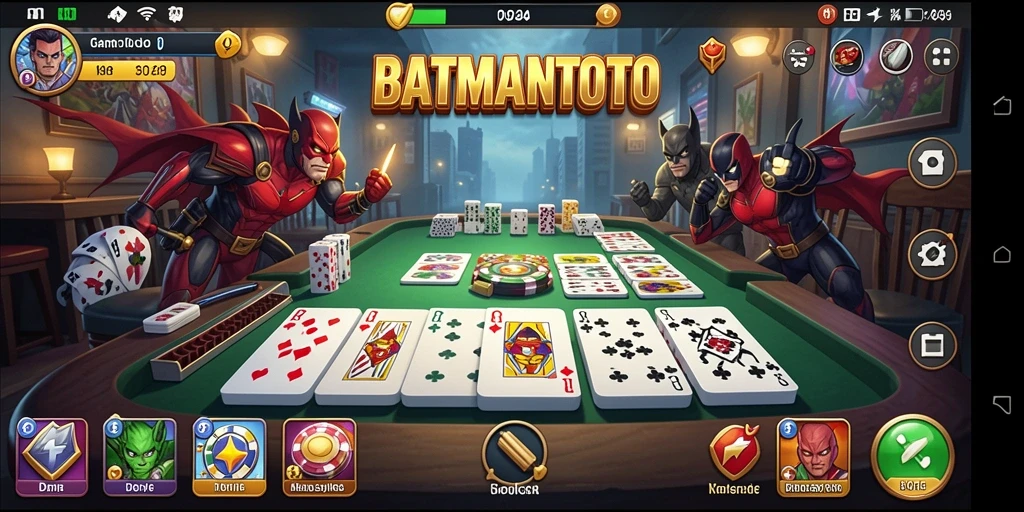 Tampilan gameplay seru di BATMANTOTO dengan berbagai domino.