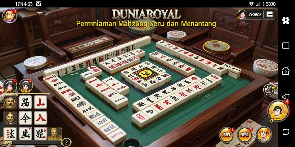 Tampilan gameplay seru DUNIAROYAL yang menampilkan tantangan Mahjong.