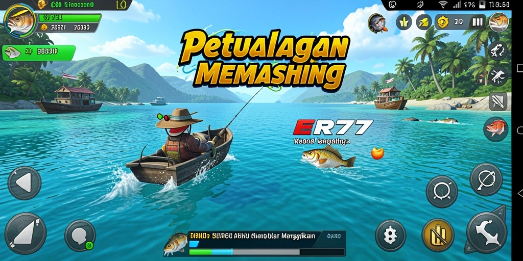 Tangkapan ikan yang berwarna-warni dalam gameplay ER777.