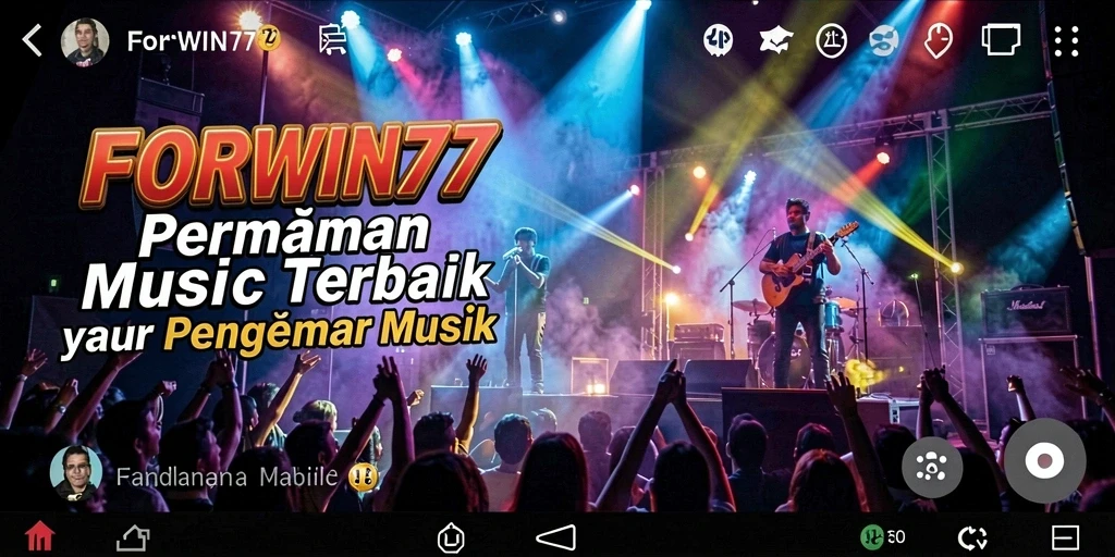 Tampilan gameplay menarik dalam FORWIN77 dengan berbagai genre musik.
