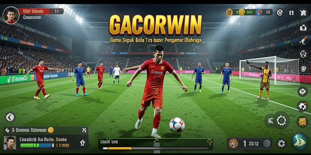 Tangkapan layar dari gameplay GACORWIN yang mendebarkan saat bertanding football.