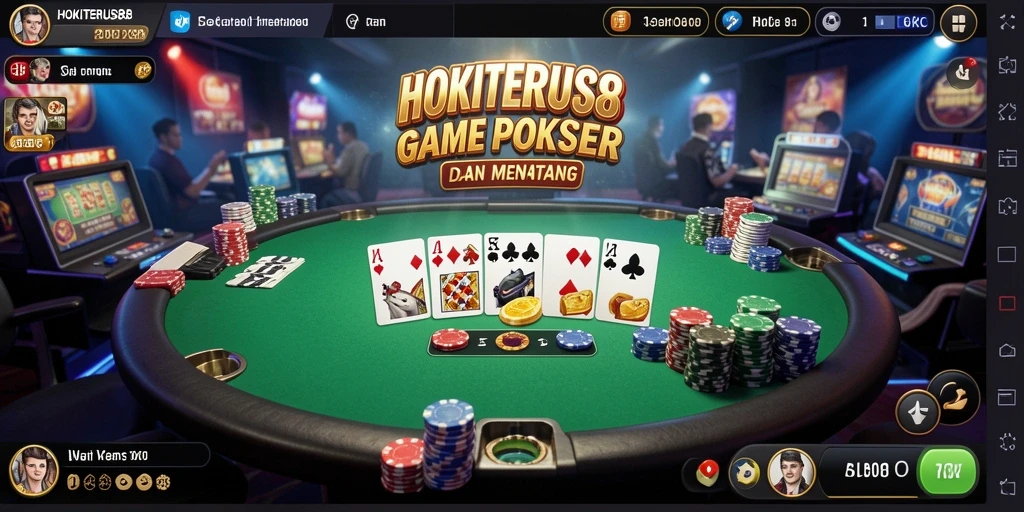 Screenshot HOKITERUS88 menampilkan pemain yang bersaing dalam permainan poker.