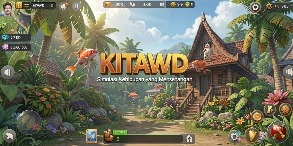 Screenshot gameplay KITAWD yang menampilkan interaksi karakter.