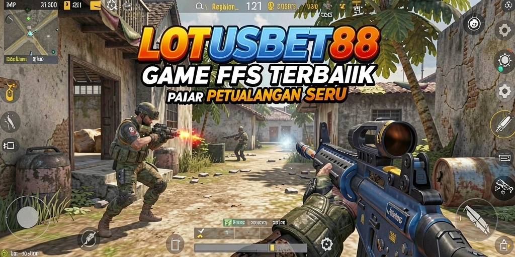 Screenshot LOTUSBET88 menunjukkan aksi mendebarkan dalam pertempuran FPS.