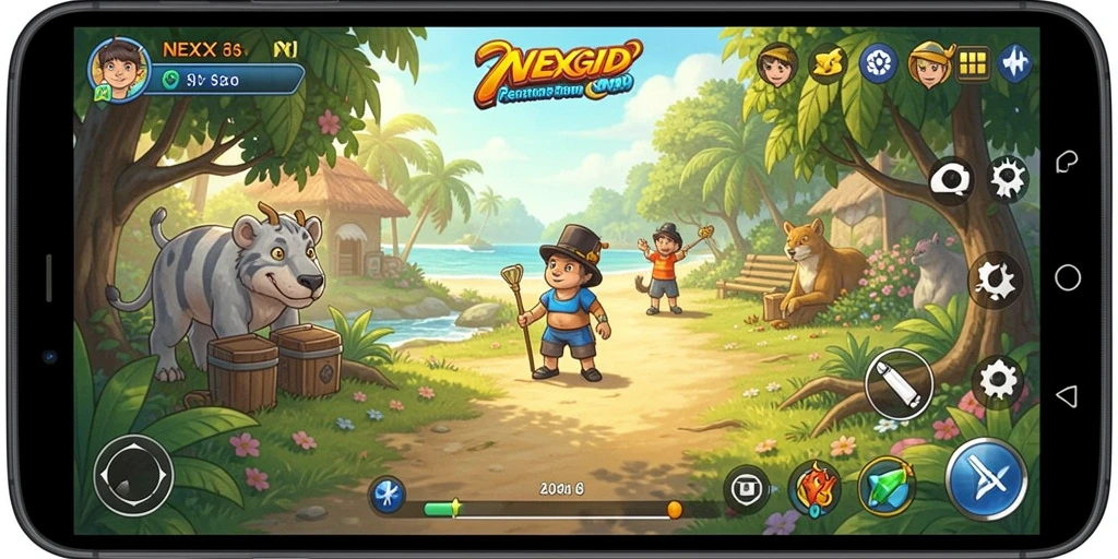 Screenshot dari gameplay NEXGID yang seru dan mengasyikkan.