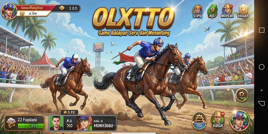 Tangkapan layar gameplay OLXTOTO menampilkan aksi balapan yang mendebarkan.