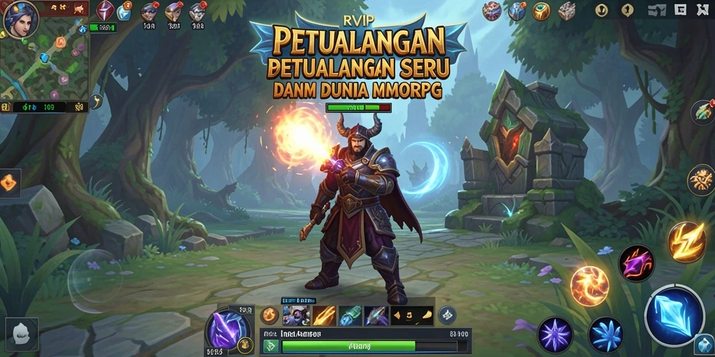Screenshot gameplay RVIP menampilkan pertarungan seru di dunia fantasi.