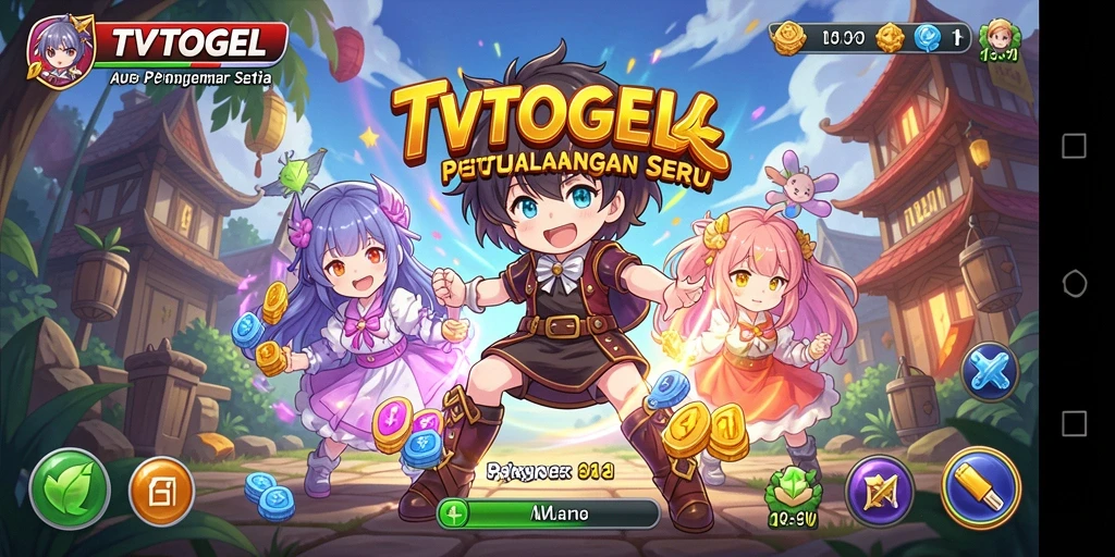 Screenshot gameplay TVTOGEL dengan karakter anime yang menarik.