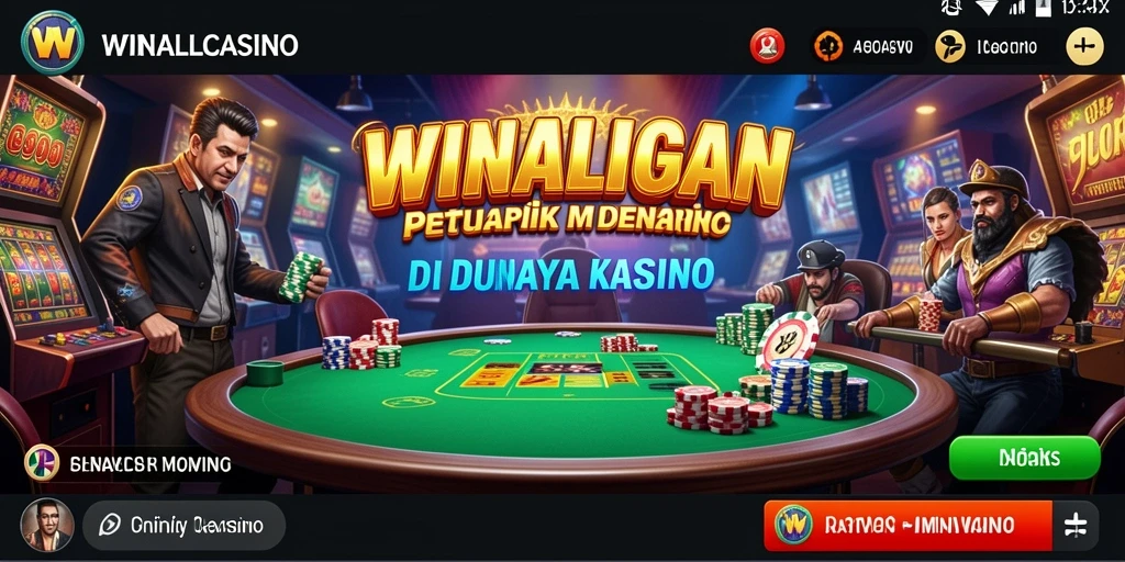 Gameplay WINALLCASINO yang penuh aksi dan petualangan kasino.